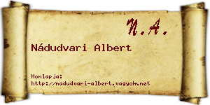 Nádudvari Albert névjegykártya