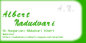 albert nadudvari business card