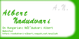 albert nadudvari business card